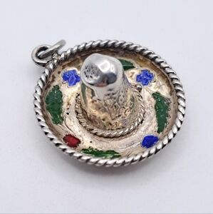 Vintage Sterling Silver Mexican Sombrero Hat Charm